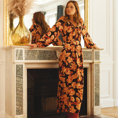 3S. x Réédition - Robe longue imprimée Nancy - Robes longues femme fabrique en france