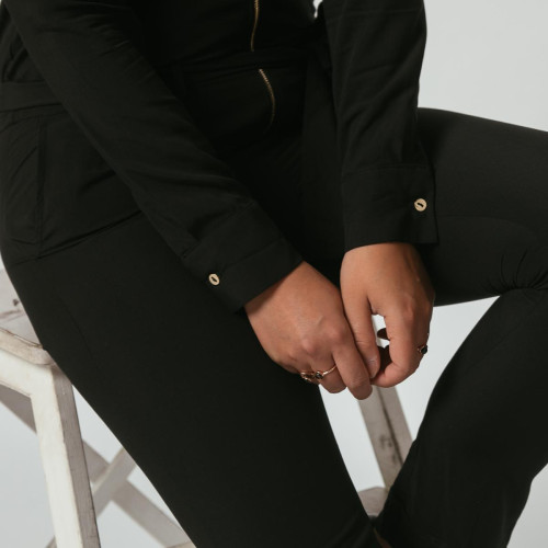 Combinaison pantalon Calvin en viscose noir 3S. x Le Vestiaire