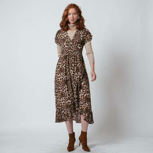 3S. x Le Vestiaire - Robe manches courtes  léopard Léopoldine - Promo Robe femme