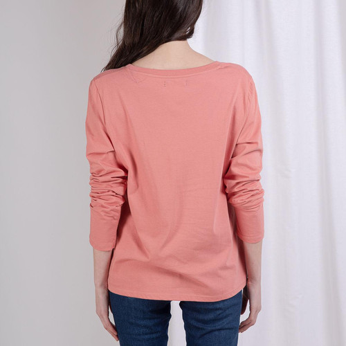 Tee-shirt en coton bio col V Alba rose 3S. x Le Vestiaire