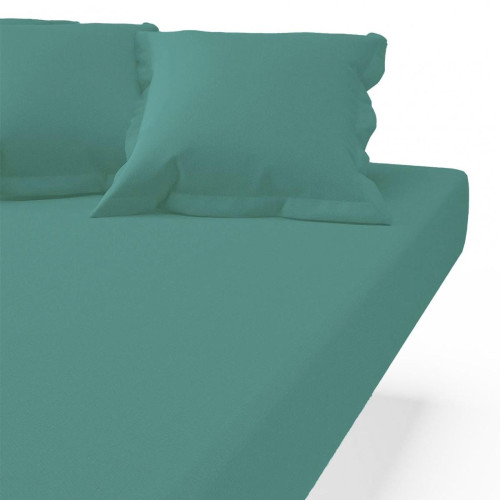 3S. x Tertio (Nos Unis) - Drap-housse coton TERTIO® - Vert Émeraude - Linge de lit matiere naturelle