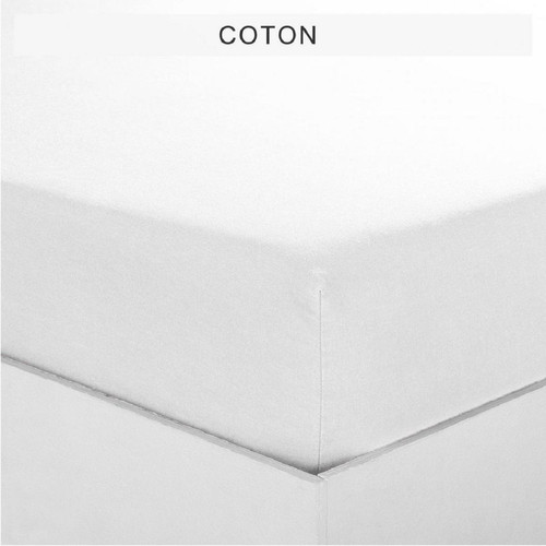 Drap-housse uni spécial sommier articulé pur coton Tertio® - Blanc 3S. x Tertio (Nos Unis)
