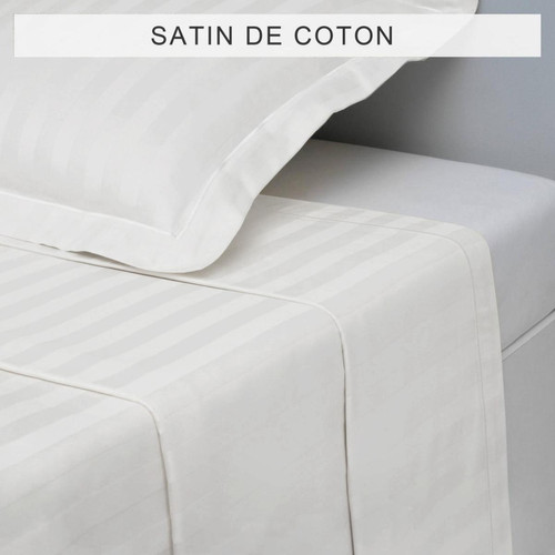 3S. x Tertio (Nos Unis) - Drap Plat satin de Coton TERTIO® - Blanc - Nouveautés Linge de maison
