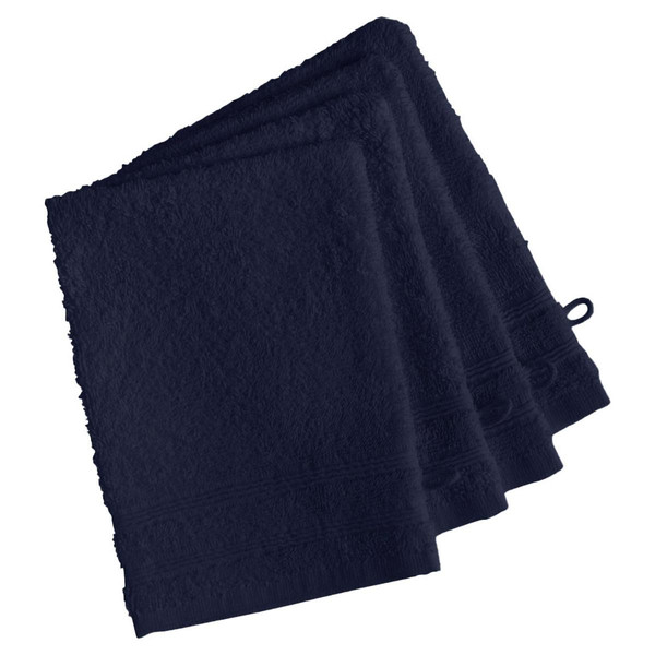 Pack de 4 Gants de Toilette en Coton 420 gm² Bleu Indigo TERTIO®  3S. x Tertio (Nos Unis) Linge de maison