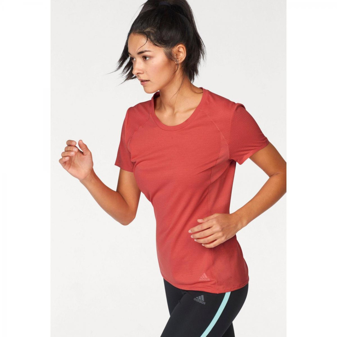 T-shirt col rond manches courtes femme Climalite® Supernova adidas Performance - Rouge