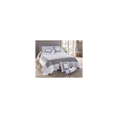 Becquet - Boutis, plaid ou jeté de canapé bicolore Becquet - Blanc - Linge de lit imprime