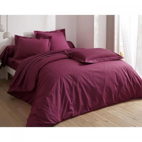 Becquet - Taies d'oreiller et de traversin polycoton uni Lauréat Becquet - Violet - Linge de lit violet