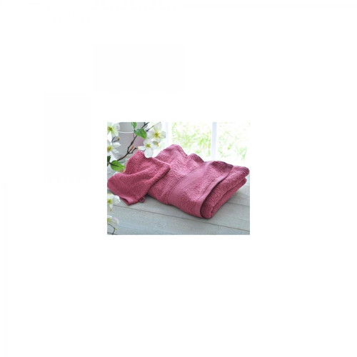 Becquet - Lot de 2 serviettes unies lauréat 450gm2 - Rose - Serviettes draps de bain rose