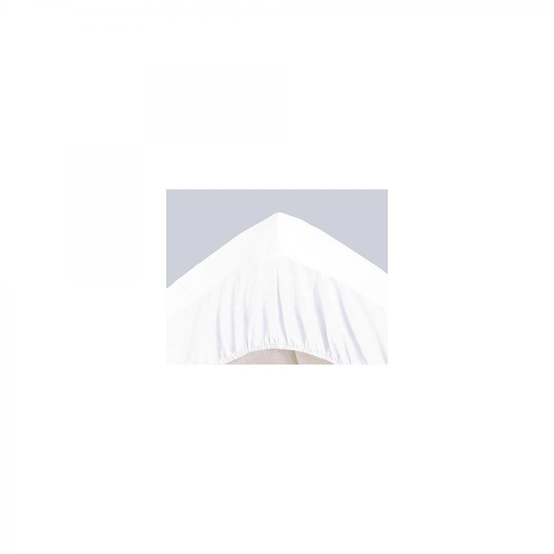 Drap-housse toile coton spécial grands bonnets 32cm Lauréat - Blanc