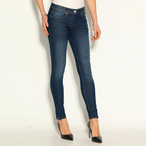 3 SUISSES - Jean bas zippés femme - Bleu - jeans skinny femme