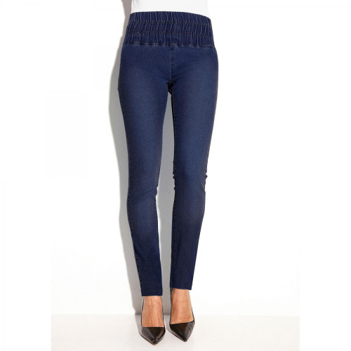 3 SUISSES - Tregging en jean élastique femme - Bleu - Promo Pantalon