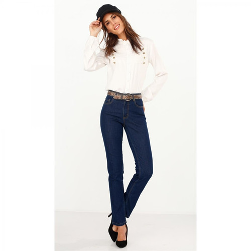 Venca - Jean droit élastique 5 poches Bleu - La mode grande taille femme