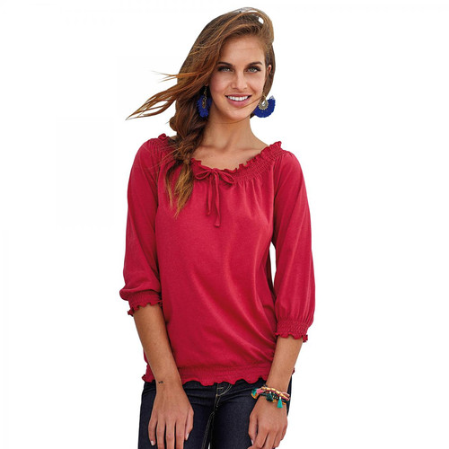 Venca - Tee-shirt manches 3/4 finitions élastiques femme - T shirts rose
