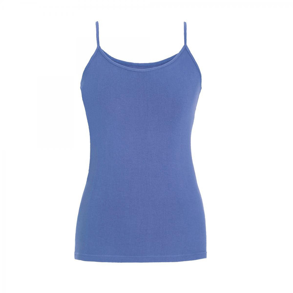 Tee-shirt uni à bretelles maille élastique femme Bleu Venca