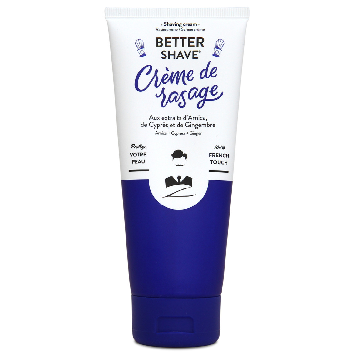 Crème à raser Better-Shave pour Peaux Sensibles (arnica, cyprès, gingembre)