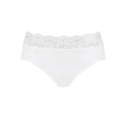 Lot de 4 culottes hautes - Blanc sloggi Romance Maxi 4SP/FR WHITE en coton Sloggi Mode femme