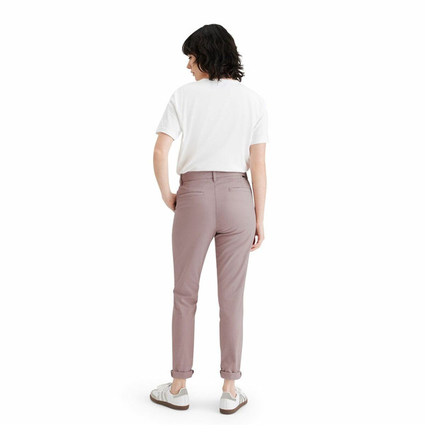 Pantalon chino slim cheville violet en coton Dockers