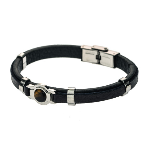 Bracelet Homme Geographical Norway  315125 - NOIR/TIGER EYES Geographical Norway Bijoux LES ESSENTIELS HOMME