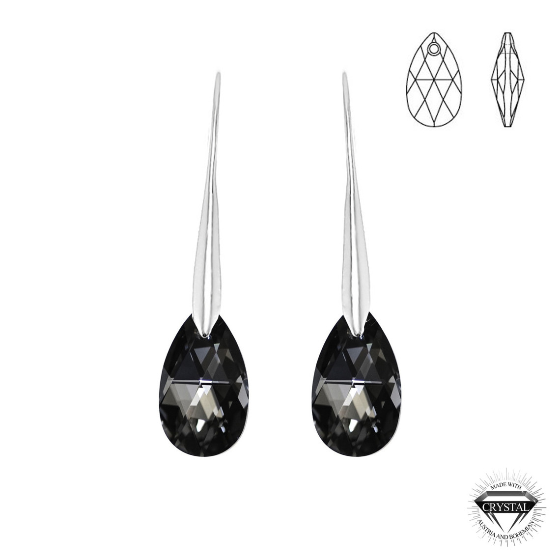 Boucles d'oreilles argentée cristaux Swarovski - So Charm