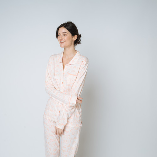 Pyjama deux pièces imprimé Coton Femme rose Iconic Mode femme