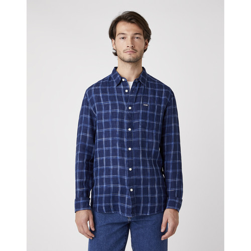 Wrangler - Chemise Homme LS 1 Pkt Shirt Homme Coton - Promos chemises homme