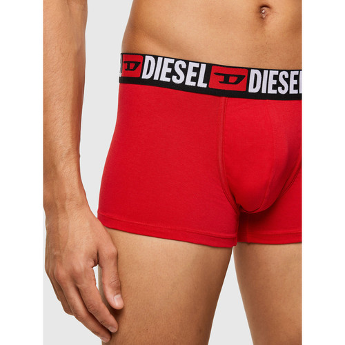 Pack de 3 boxers logotes ceinture elastique - Noir / Gris / Rouge en coton Diesel Underwear LES ESSENTIELS HOMME