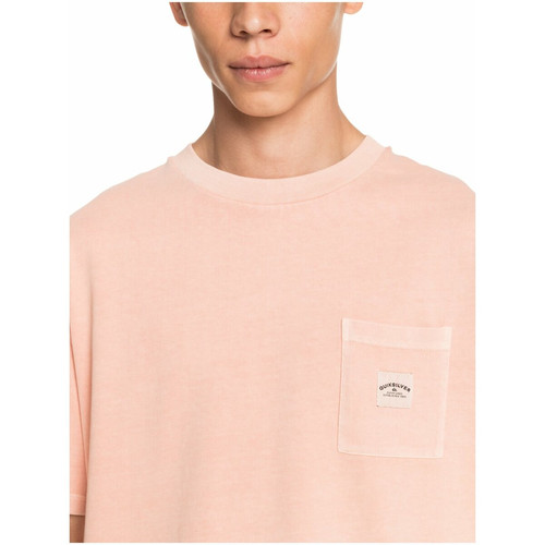 T-shirt manches courtes rose clair en coton Quiksilver
