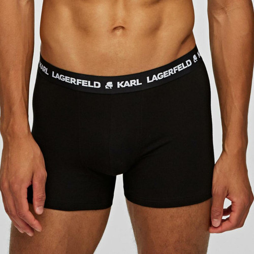 Lot de 3 boxers logotes coton Karl Lagerfeld - Noir Karl Lagerfeld LES ESSENTIELS HOMME