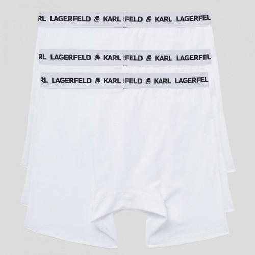 Lot de 3 boxers longs logotes coton Karl Lagerfeld - Blanc Caleçon / Boxer