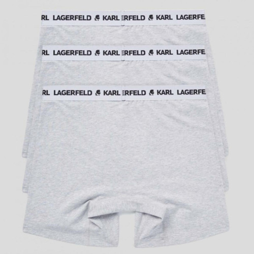 Lot de 3 boxers longs logotes coton Karl Lagerfeld - Gris Caleçon / Boxer