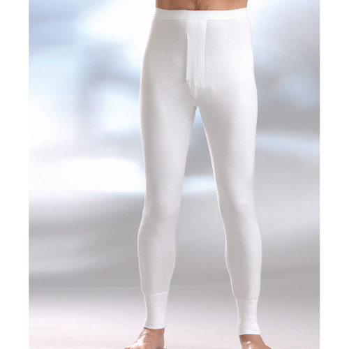 Damart - Caleçon long ouvert à 2 statures blanc - Promo Sous-vêtement & pyjama
