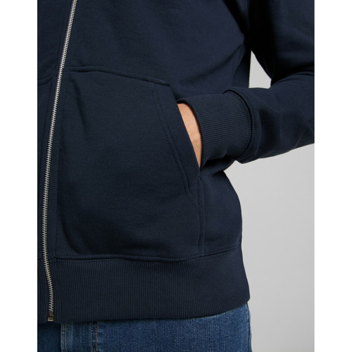 Sweat bleu Basic Zip Through Hoody en coton Vêtement de sport homme