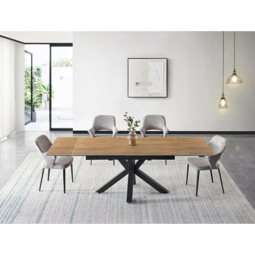 3S. x Home - Table de repas plateau Marron  - Table Salle A Manger Design