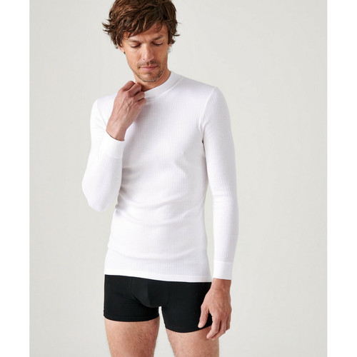 Damart - Tee Shirt Manches Longues Col Montant Blanc - Damart Vêtements Hommes