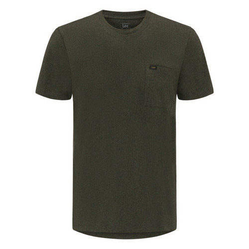 T-Shirt MC Homme Ultimate Pocket Tee vert olive en coton Lee LES ESSENTIELS HOMME