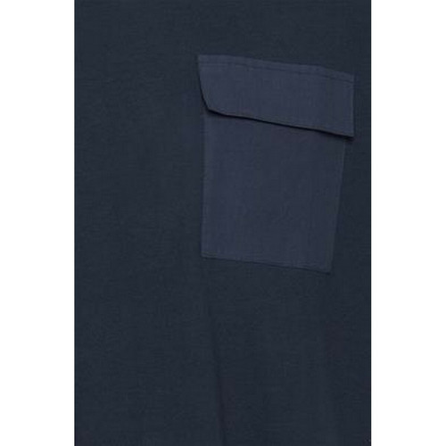 Tee-shirt avec Poche à Rabat - Bleu en Coton Blend