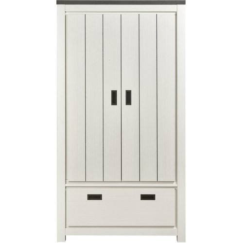 3S. x Home - Armoire 2 portes en bois blanc  - Armoire Design