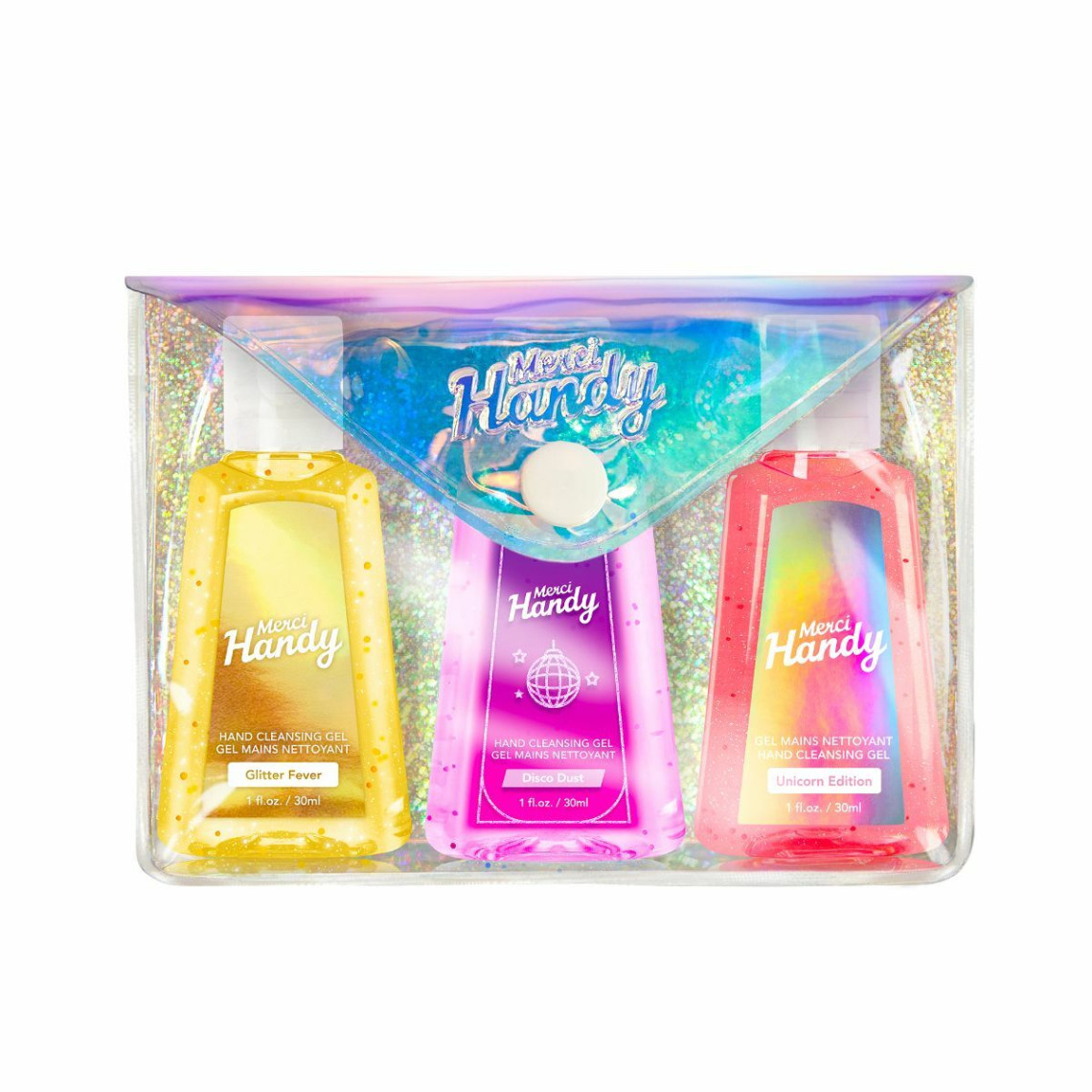 Pack de 3 Flacons de Gel Nettoyant pour les Mains - Glitter
