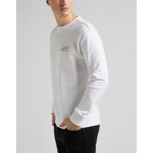 Sweatshirt Homme WOBBLY LEE - Uni Blanc en coton Lee
