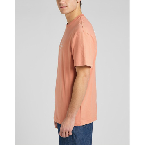 T-Shirt Homme orange en coton Lee