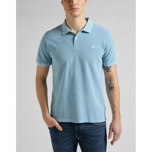 Lee - Polo Homme NAT DYE POLO - Bleu Clair - T-shirt / Polo homme