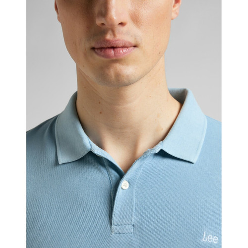 Polo Homme NAT DYE POLO - Bleu Clair en coton T-shirt / Polo homme