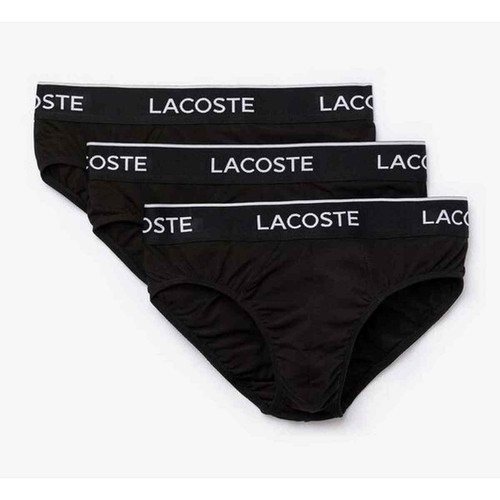 Pack de 3 Slips Noir - Lacoste Underwear en coton Lacoste Underwear LES ESSENTIELS HOMME