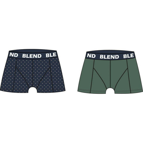 Blend - Boxer en Coton bleu et vert - Promo Sous-vêtement & pyjama