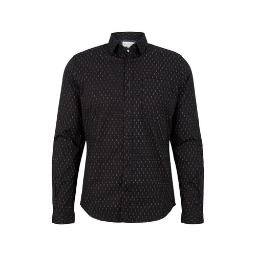 Tom Tailor - Chemise noire imprimée - Promos chemises homme
