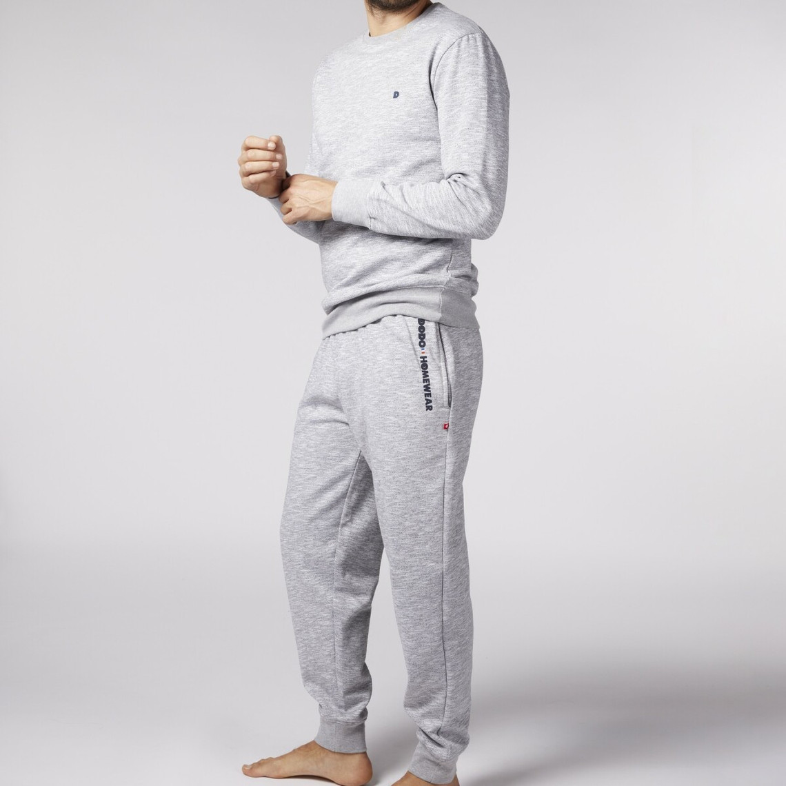 Pyjama Long homme en Coton - Gris Chiné - Dodo Homewear