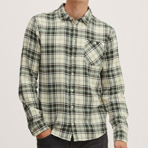 Blend - Chemise à carreau vert pour homme - Promos vêtements homme