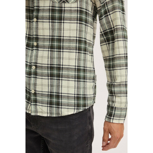 Chemise à carreau vert pour homme en coton Chemise homme
