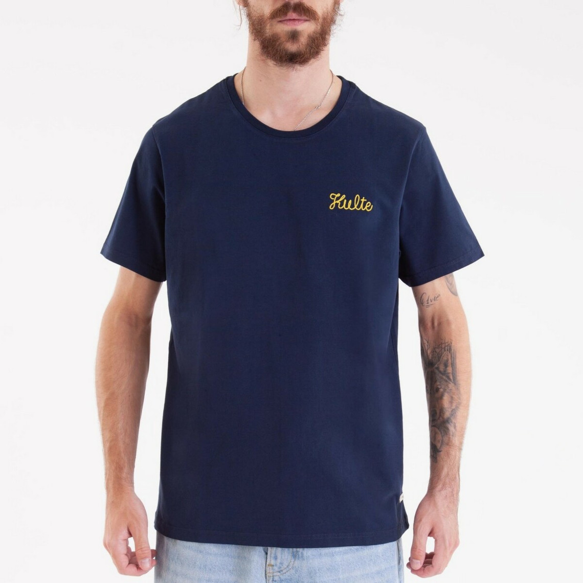 Tee-shirt CORPO SCRIPT - Bleu marine en coton