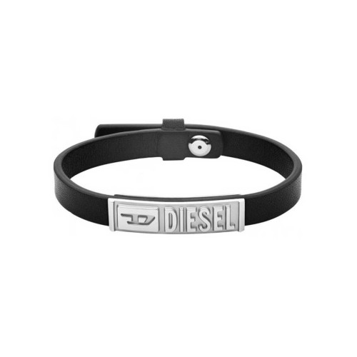 Bracelet Diesel Standard Issue DX1226040 - Cuir et Acier Noir Noir Diesel Bijoux LES ESSENTIELS HOMME